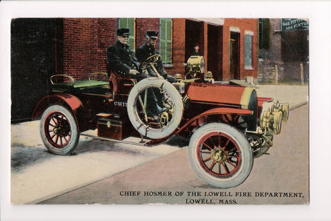 MA, Lowell - Chief Hosmer of the Lowell Fire Department - closeup of vehicle - C