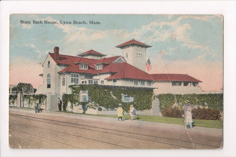 MA, Lynn Beach - State Bath House - Z17049 - postcard **DAMAGED / AS IS**