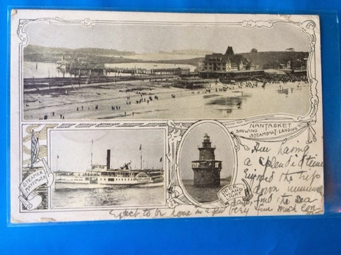 MA, Nantasket - Deer Island Light, Landing, Mayflower - H15005