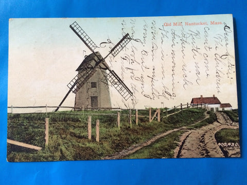 MA, Nantucket - Old Mill, Windmill closeup postcard - H15019