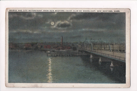 MA, New Bedford - view from New Yacht Club - Z17009 - postcard **DAMAGED / AS IS