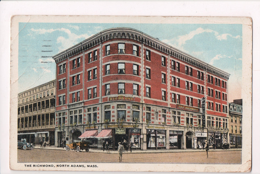 MA, NORTH ADAMS - The Richmond, Pharmacy, @1923 vintage postcard - J06035