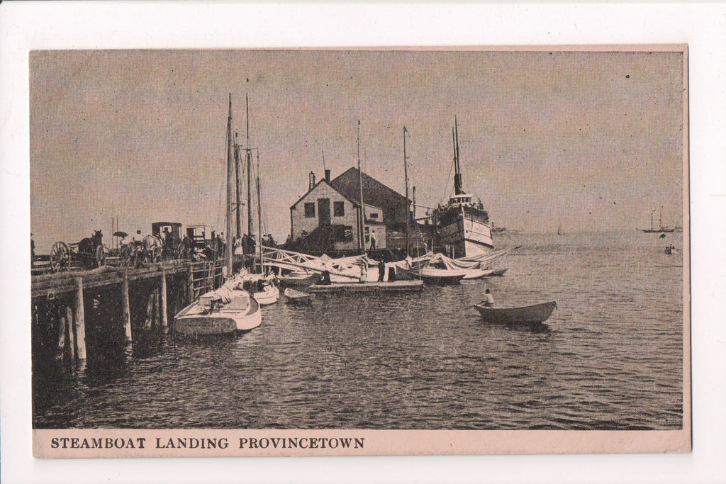 MA, Provincetown - Steamboat Landing, pier, vintage postcard - R00948