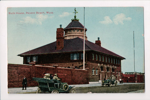 MA, Revere Beach - Bath House, @1910 vintage postcard - w03443