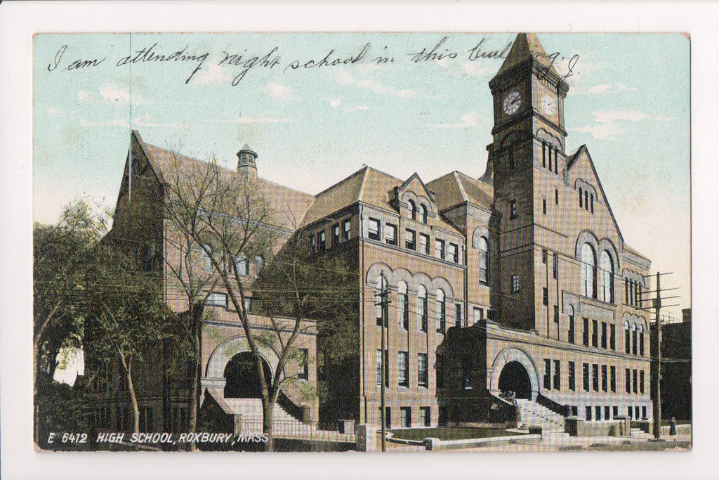MA, Roxbury - High School - ROXBURY STATION flag cancel w/2 - 500199