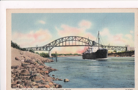 MA, Sagamore, Cape Cod Canal Bridge postcard - w02361