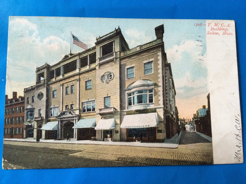 MA, Salem - YMCA, Clark and Friend Haberdashers sign - H15014