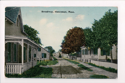 MA, Siasconset - Broadway - @1919 street scene postcard - C17632