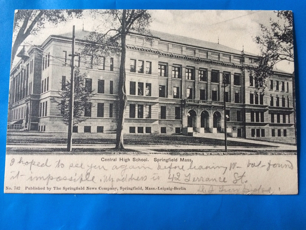 MA, Springfield - Central High School postcard - H15023