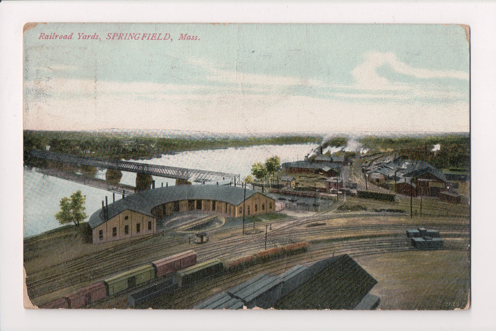 MA, Springfield - Railroad Yards - @1908 postcard - cr0163