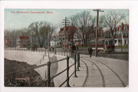 MA, Swampscott - The Boulevard, Houses - @1908 postcard - JJ0844