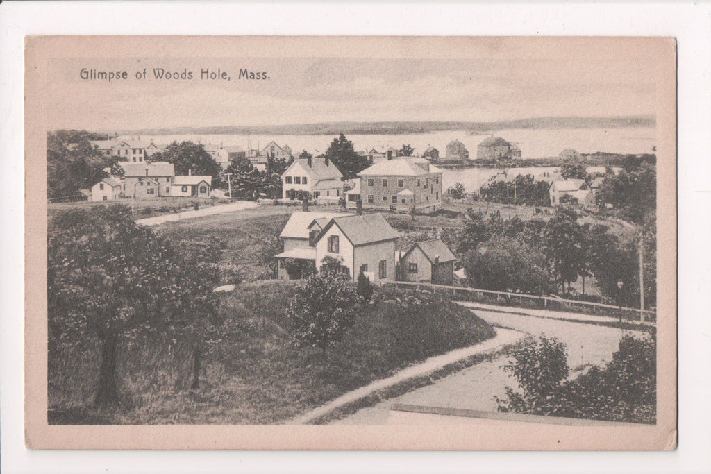 MA, WOODS HOLE - Bird Eye View - Mrs S I Snow publisher - MB0069