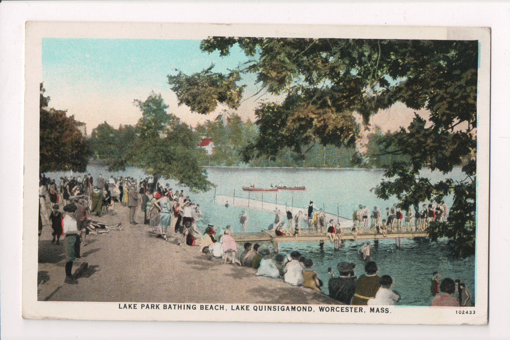 MA, Worcester - Lake Quinsigamond, Lake Park Bathing Beach - A17292