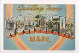MA, WORCESTER - Greetings from, Large Letter postcard - MB0117