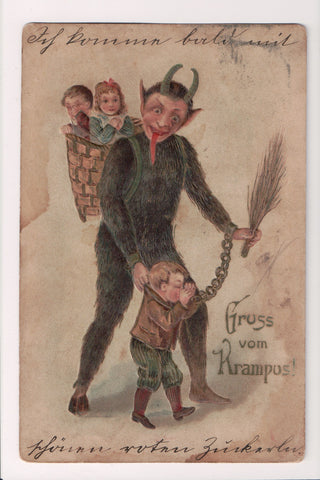 Xmas postcard - Gruss vom Krampus (SOLD, only email copy avail) MB0188