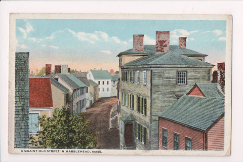 MA, Marblehead - Quaint Old Street @1919 postcard - MB0278