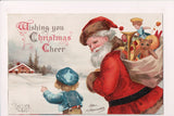 Xmas postcard - Christmas - Santa talking to boy - Clapsaddle - MB0532