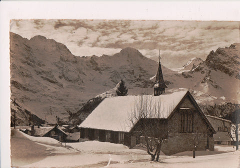 Foreign postcard - Murren Switzerland - Englische Kirche RPPC - MB0778