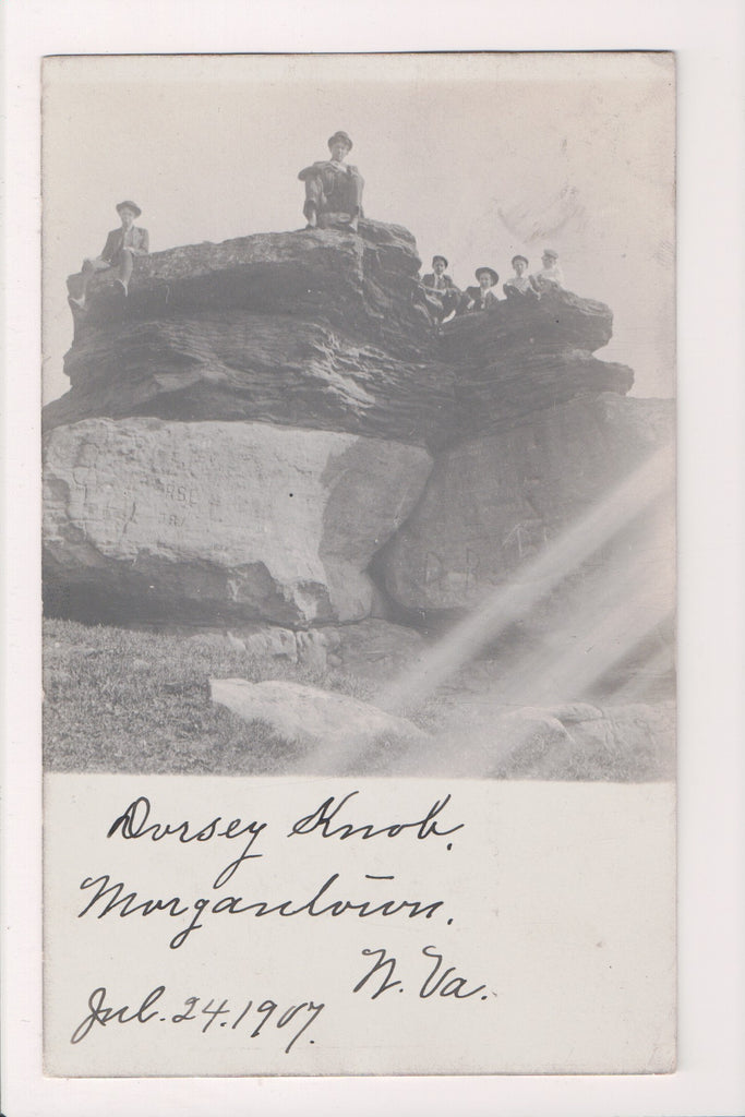 WV, MORGANTOWN - Dorsey Knob with men - @1907 RPPC - MB0808