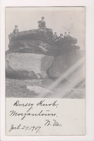 WV, Morgantown - Dorsey Knob with men - @1907 RPPC - MB0808