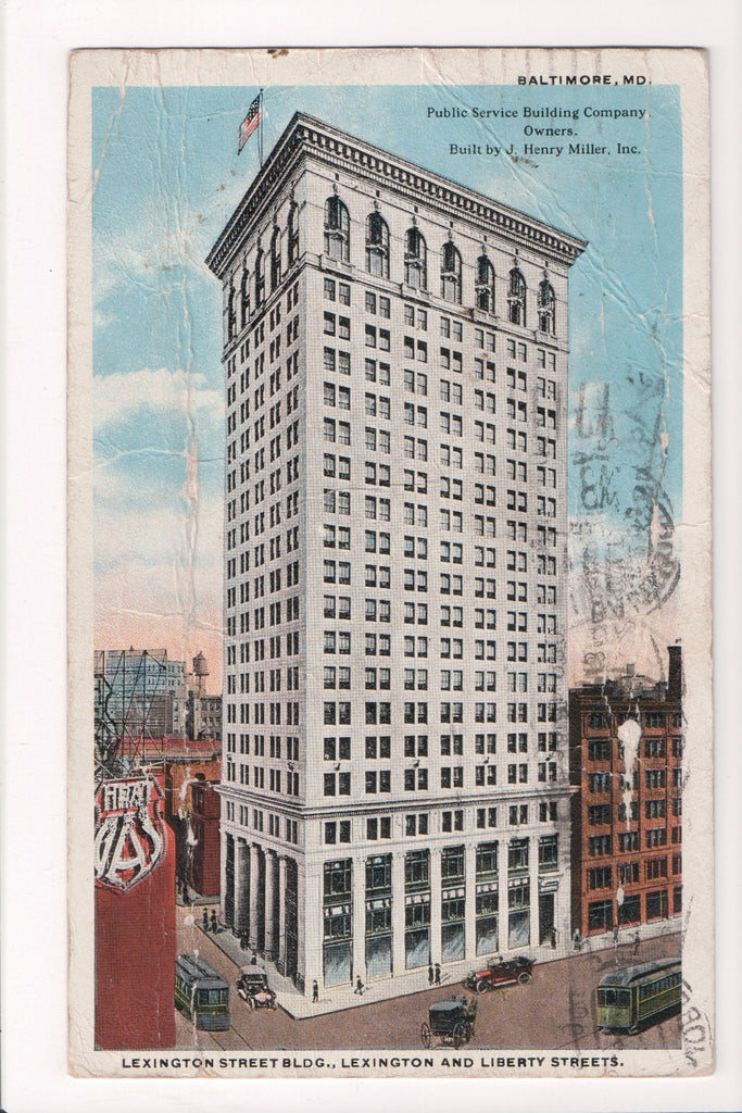MD, BALTIMORE - Lexington St building - A07377 - postcard **DAMAGED / AS IS**