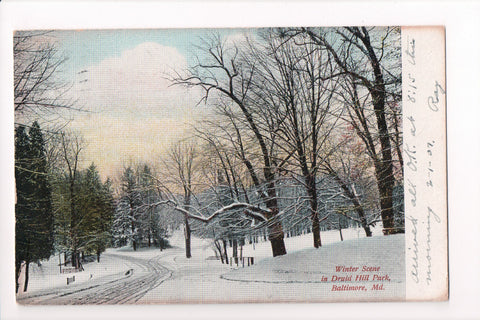 MD, Baltimore - Druid Hill Park in Winter postcard - CP0287