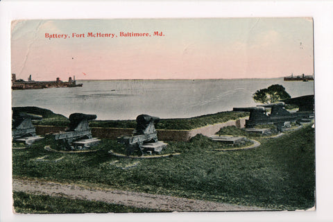 MD, Baltimore - Fort McHenry, Battery, Canons - CP0289