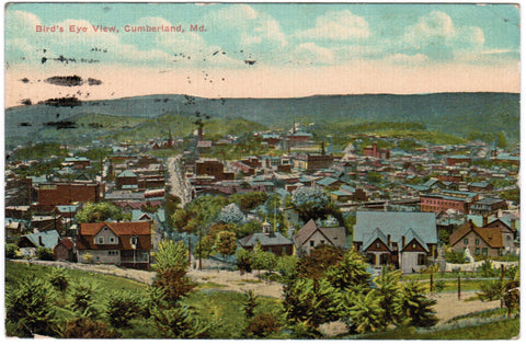 MD, CUMBERLAND - Bird Eye View of town - C04059