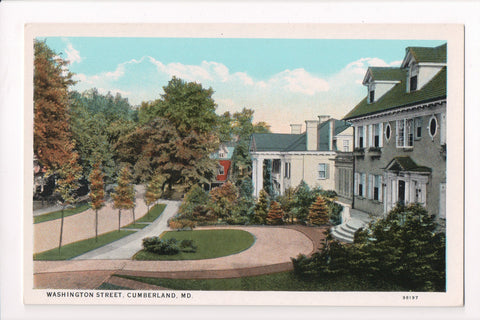 MD, Cumberland - Washington St - Vintage postcard - J03425