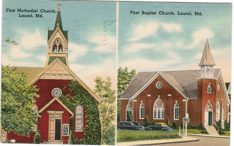 MD, Laurel - First Methodist and First Baptist churches - w02568