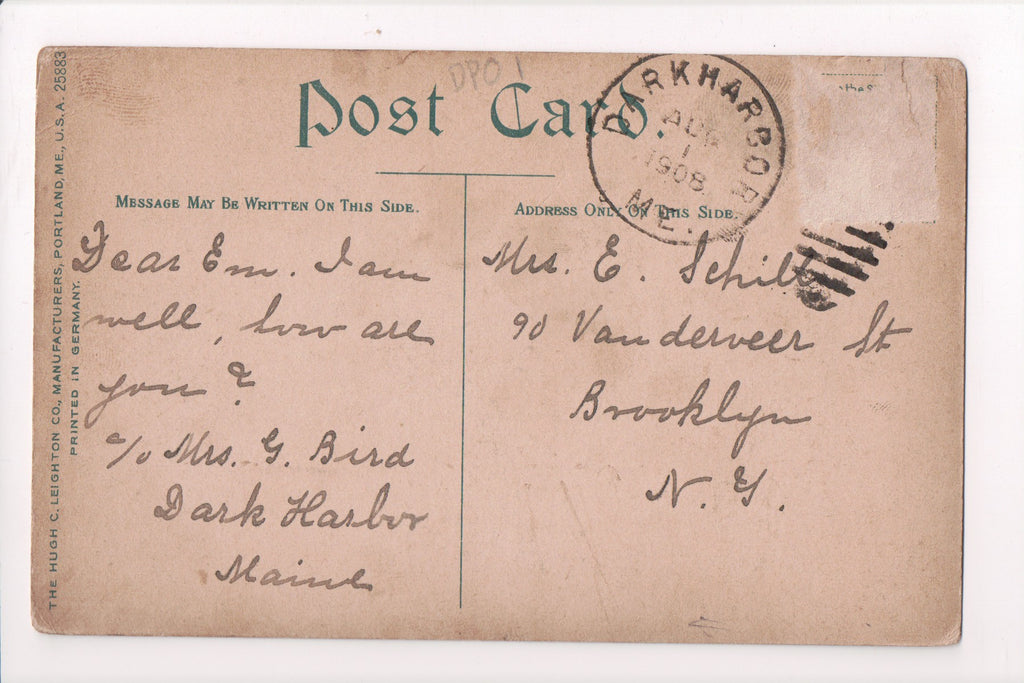 pm DPO - ME, Darkharbor - 1908 cancel - Helbock S/I #1 - B17109