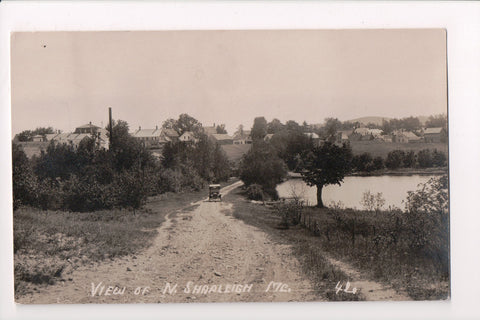 ME, N SHAPLEIGH - Dirt road with Model T type vehicle, Mail truck? - RPPC - A122