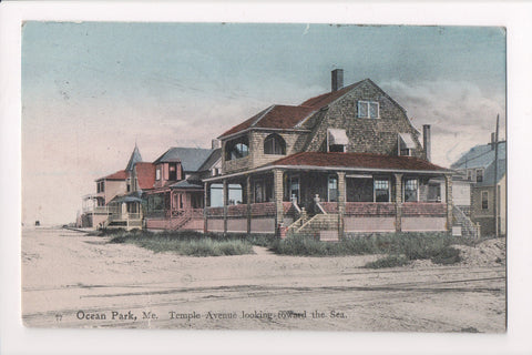 ME, Ocean Park - Temple Ave with houses - @1909 postcard - E10060