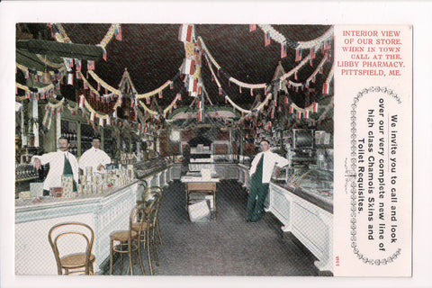 ME, Pittsfield - Libby Pharmacy interior - men in white coats - E10002