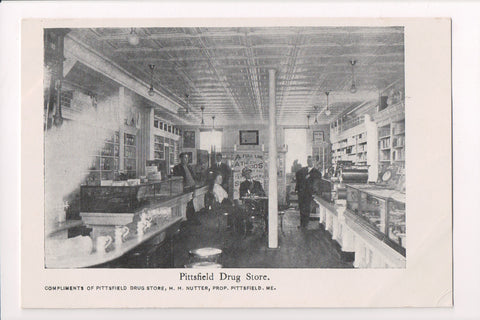 ME, Pittsfield - Drug Store interior, display cases, men - E10024