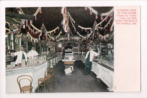 ME, Pittsfield - Libby Pharmacy interior - men in white coats - E10119