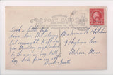 ME, ROUND POND - Main St, Church, school, house - @1926 RPPC - A06904