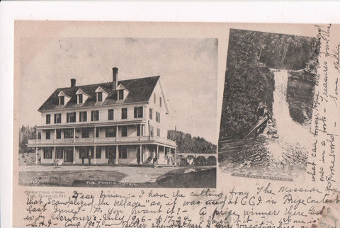 ME, The Forks - The Forks Hotel, Moxie Falls - @1909 postcard - E10068