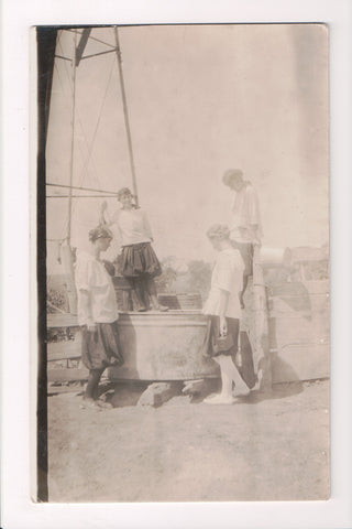 Greetings - Misc - young ladies, one with box camera - RPPC - C17763