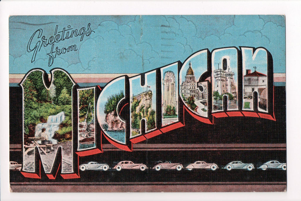 MI, MICHIGAN - Greetings from, Large Letter postcard - W00559