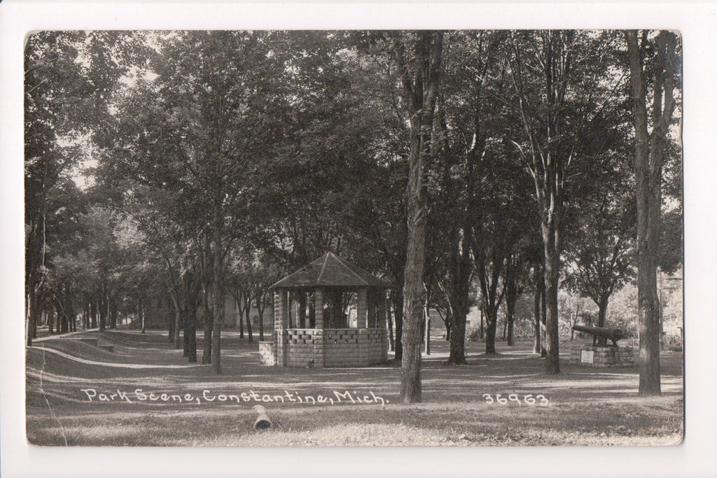 MI, Constantine - Park Scene, canon - C R Childs RPPC - CP0272