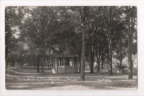 MI, CONSTANTINE - Park Scene, canon - C R Childs RPPC - CP0272