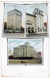 MI, Detroit - Majestic, Elks Temple and Cadillac Hotel postcard - F03047