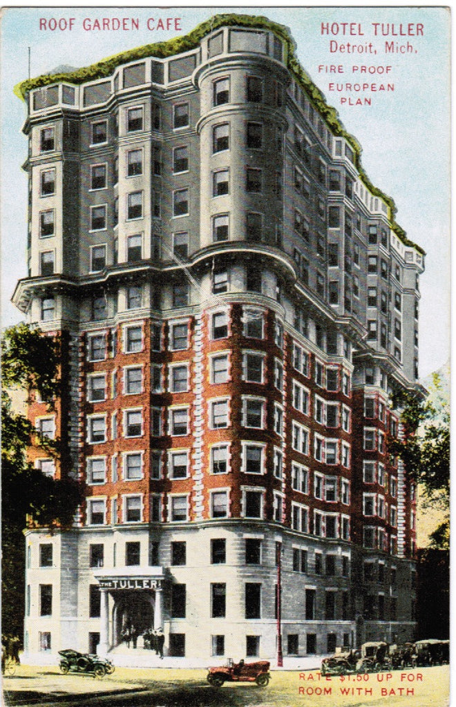 MI, Detroit - Hotel Tuller, Roof Garden Cafe postcard - G03150