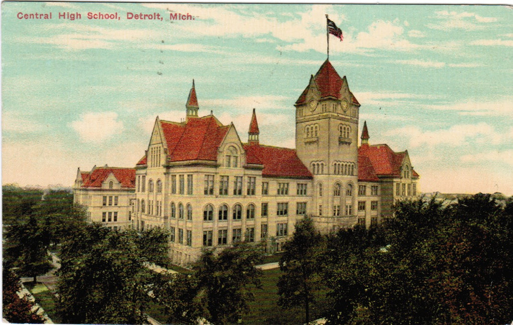 MI, Detroit - Central High School postcard - SH7002