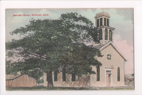 MI, Duplain - Methodist Church close up postcard - A12508