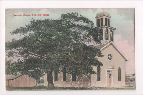 MI, Duplain - Methodist Church close up postcard - A12508