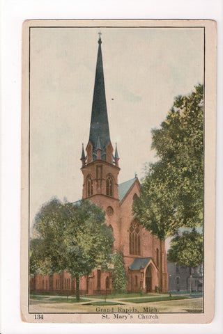 MI, Grand Rapids - St Marys Church postcard - CP0275
