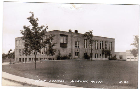 MI, Marion - High School RPPC postcard - D04310