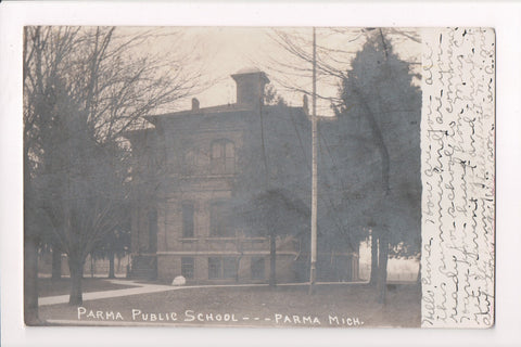 MI, PARMA - Public School - @1910 RPPC postcard - K06131